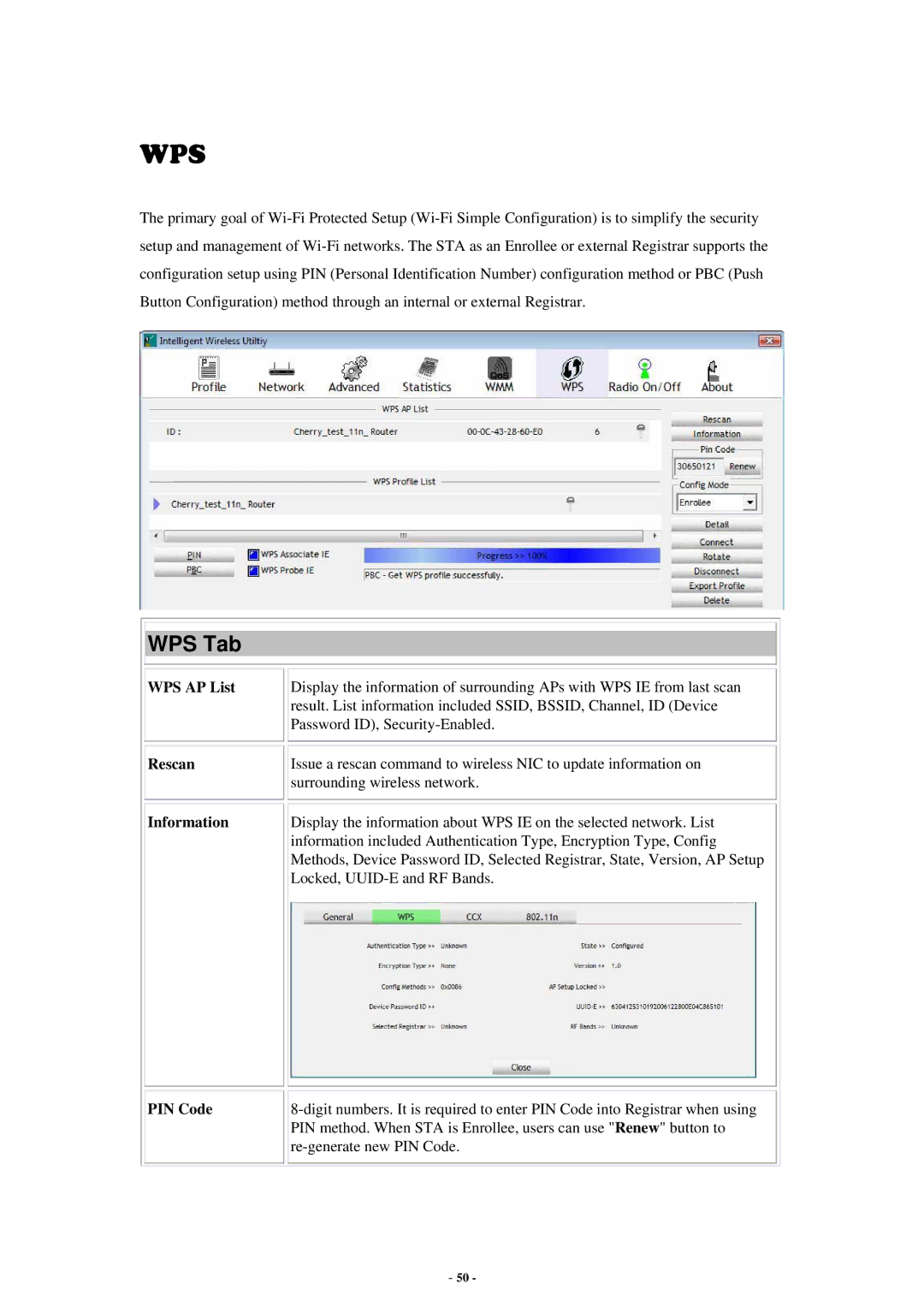 Abocom None user manual WPS Tab, WPS AP List 