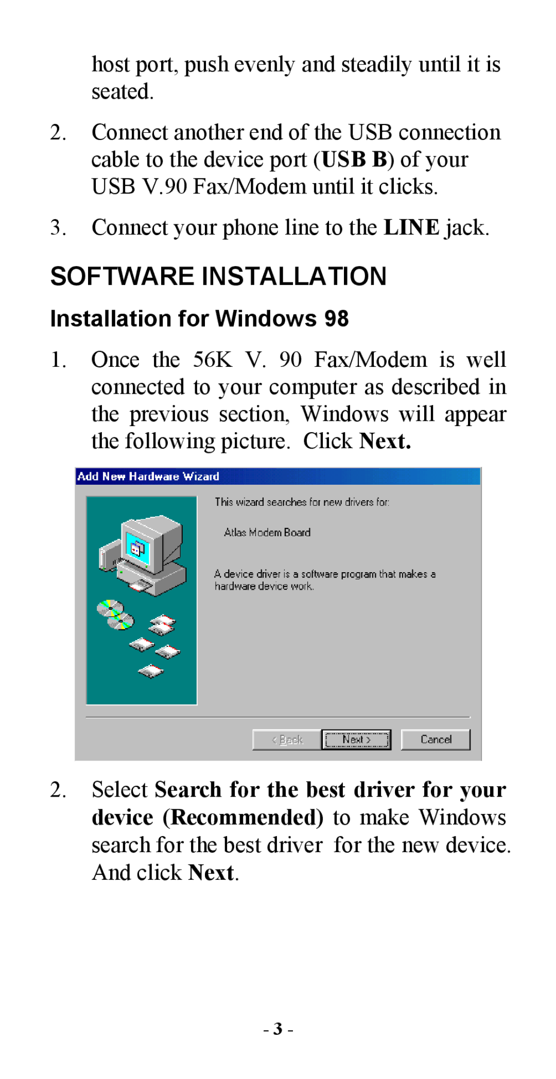 Abocom UFM560 manual Software Installation, Installation for Windows 