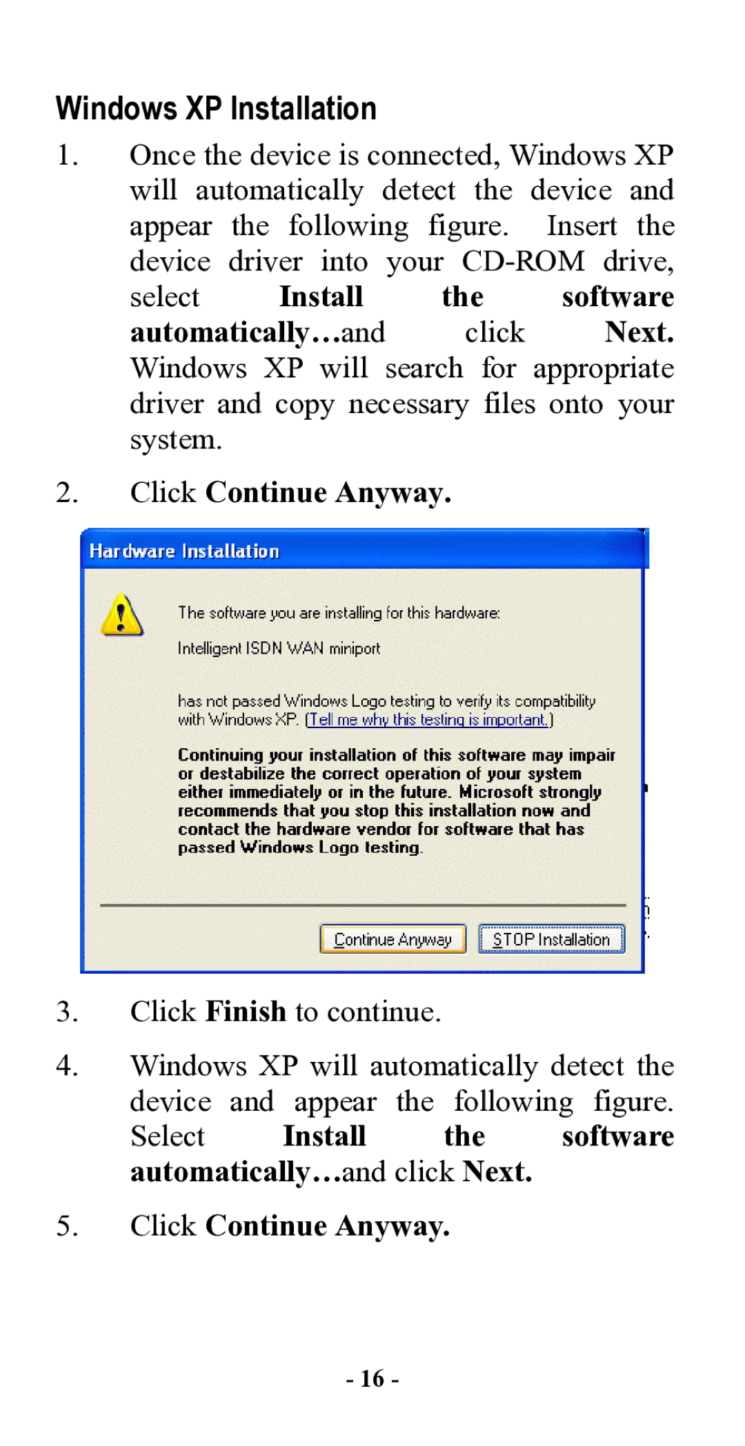 Abocom UFT128S manual Windows XP Installation 