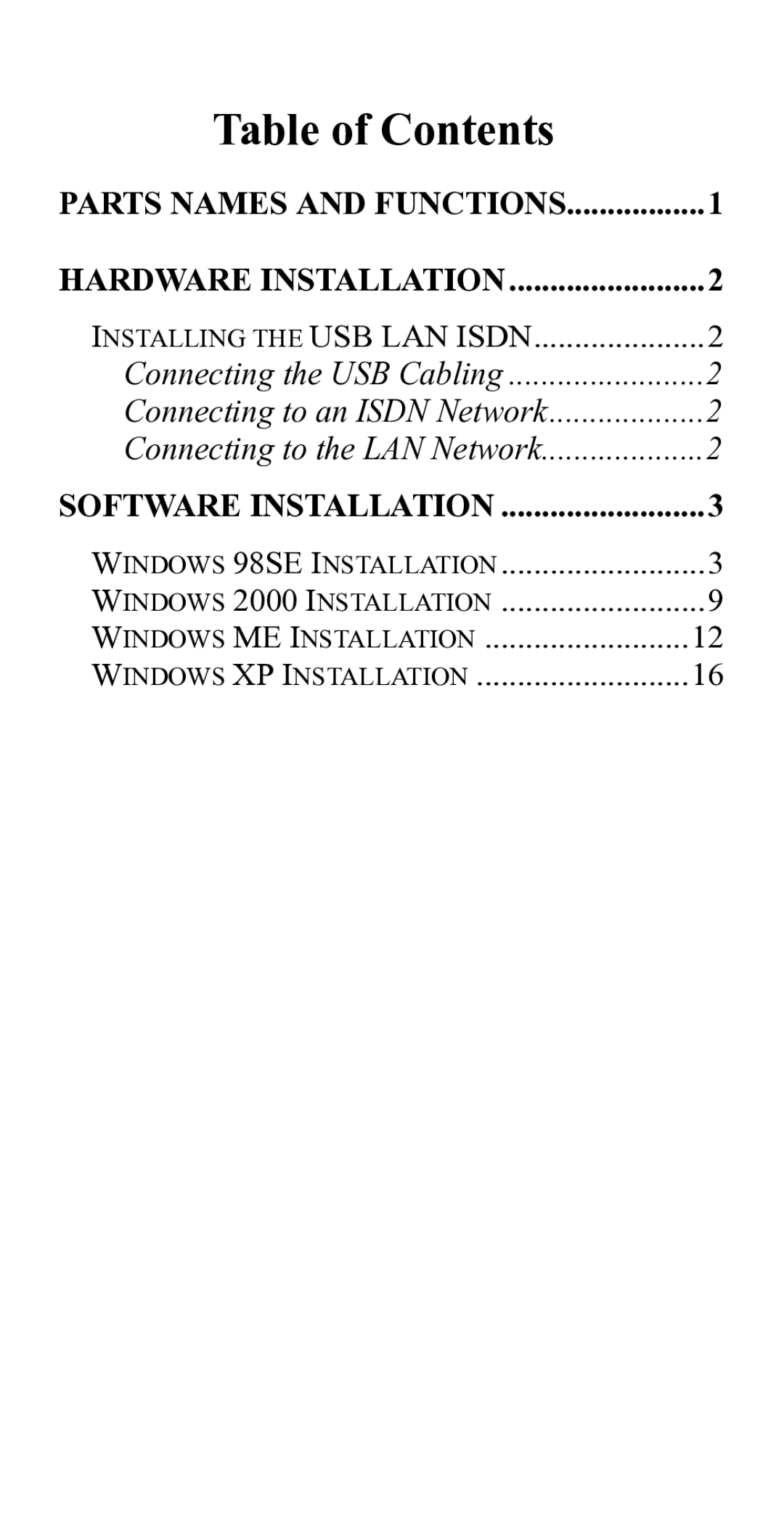 Abocom UFT128S manual Table of Contents 