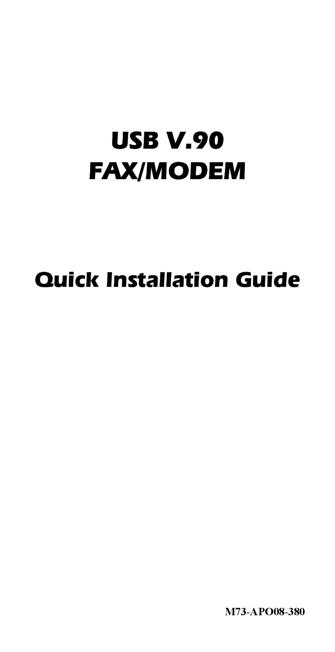 Abocom USM560 manual Fax/Modem 