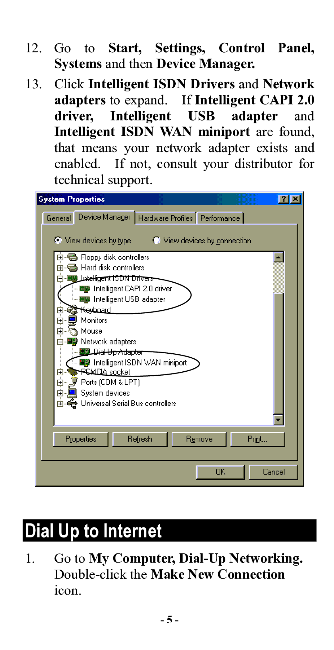 Abocom UTA128 manual Dial Up to Internet 