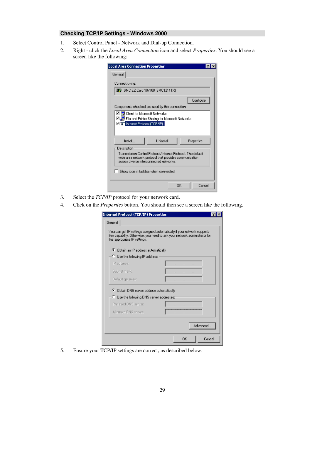 Abocom WAP2102 manual Checking TCP/IP Settings Windows 