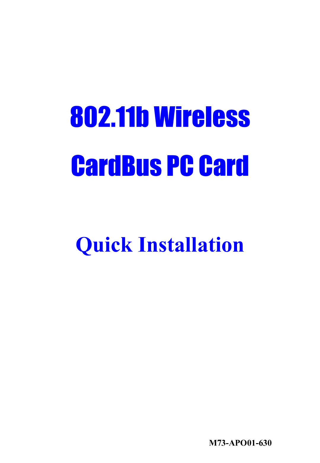 Abocom WB2500 manual 802.11b Wireless CardBus PC Card 