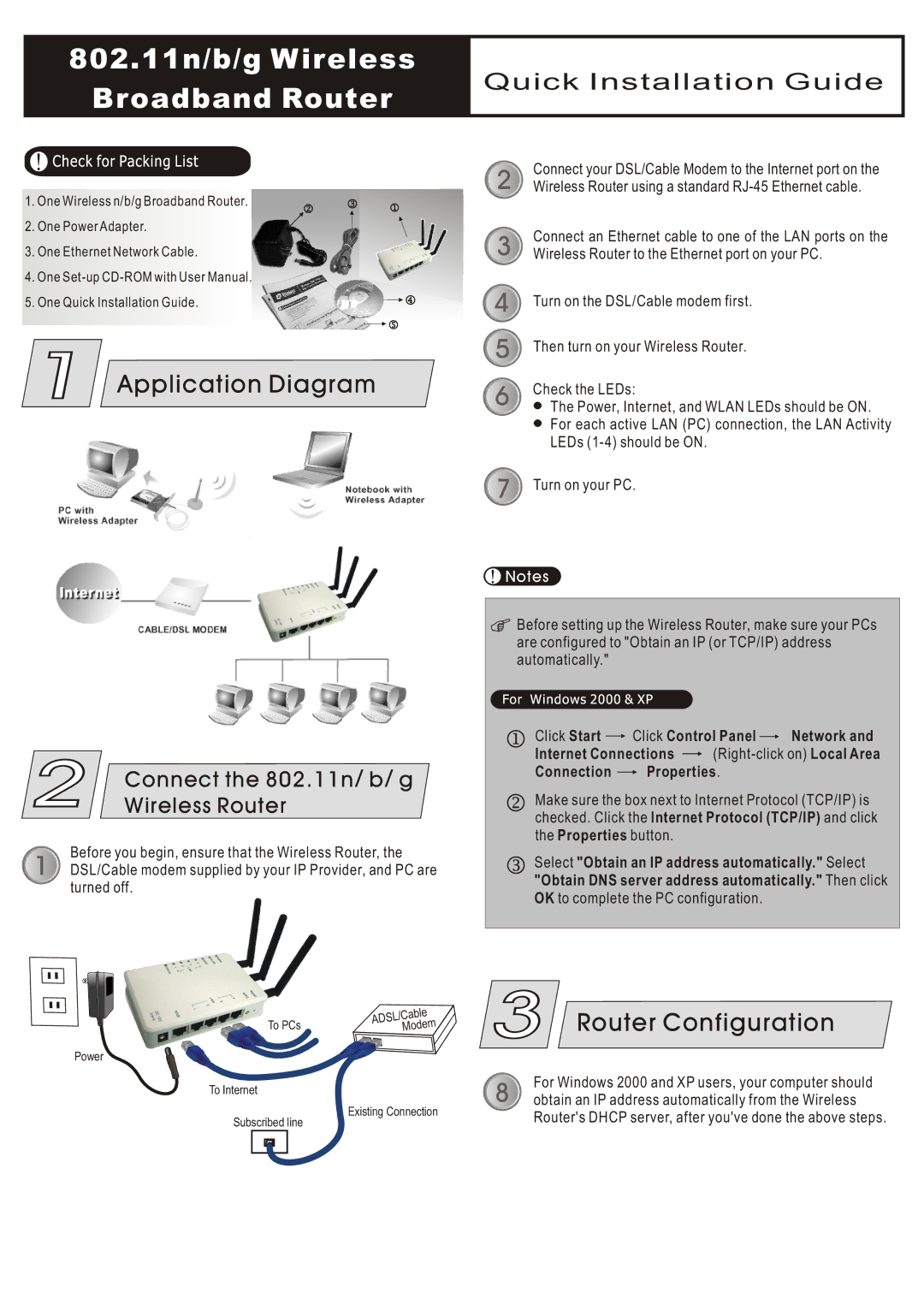 Abocom WR5201 user manual 802.11n/b/g Wireless, Broadband Router, Application Diagram, Router Configuration 