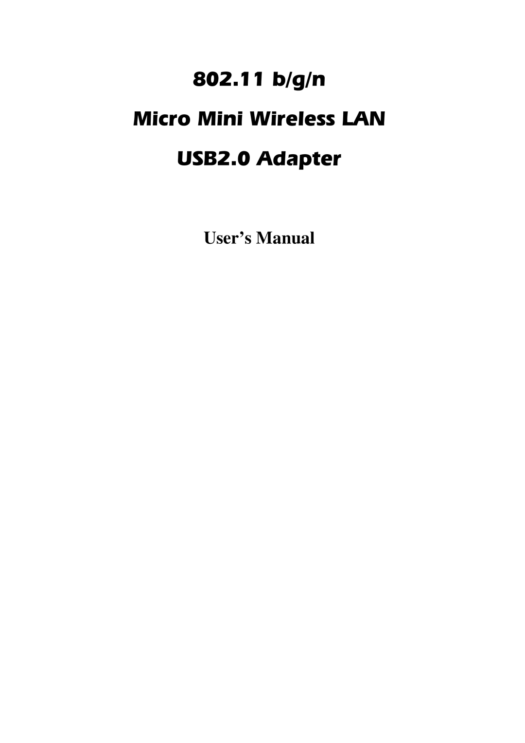 Abocom WU5205 user manual 802.11 b/g/n Micro Mini Wireless LAN USB2.0 Adapter 