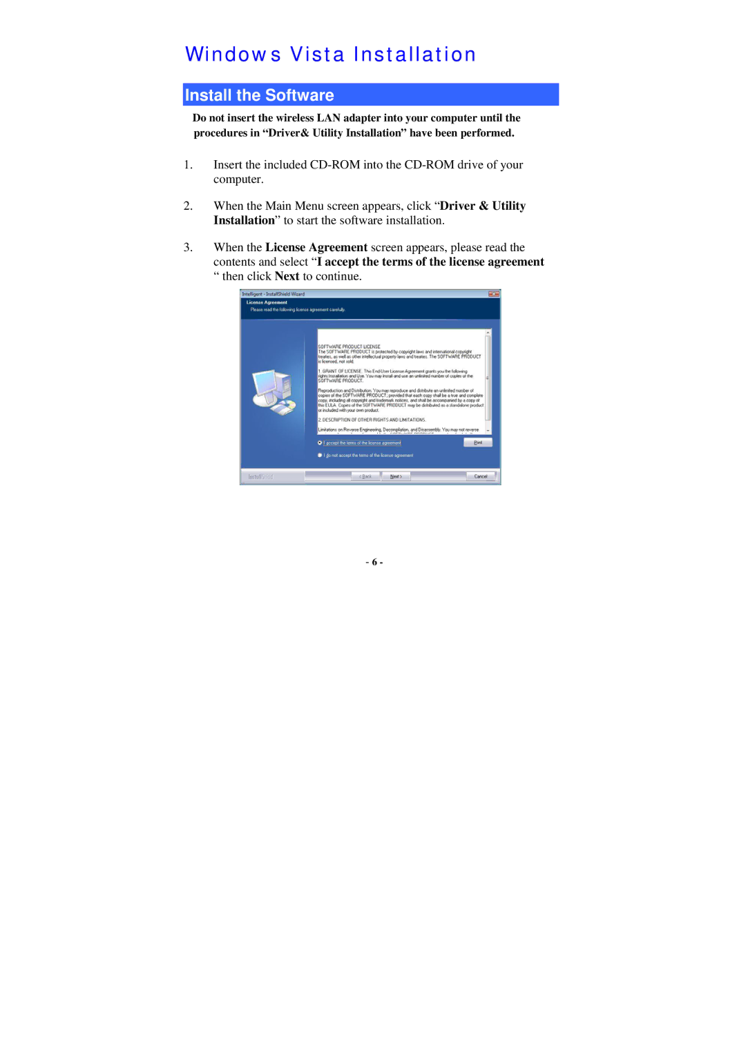 Abocom WU5205 user manual Windows Vista Installation 