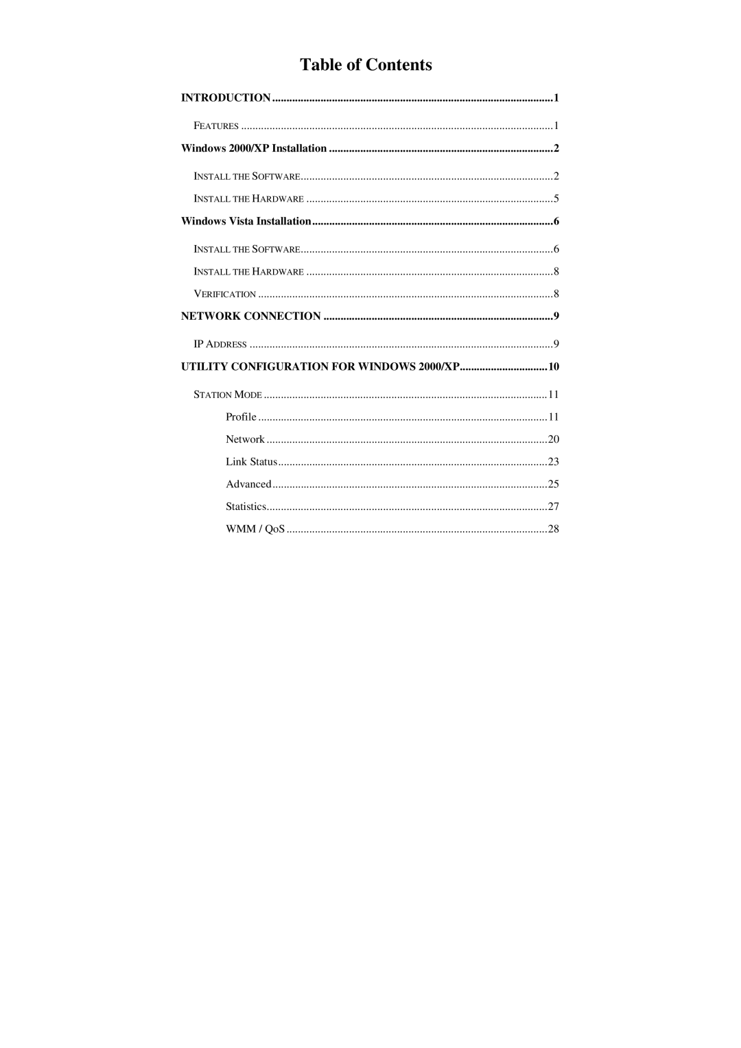 Abocom WU5205 user manual Table of Contents 