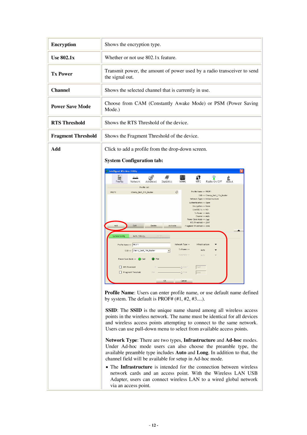 Abocom WU5214 user manual System Configuration tab 