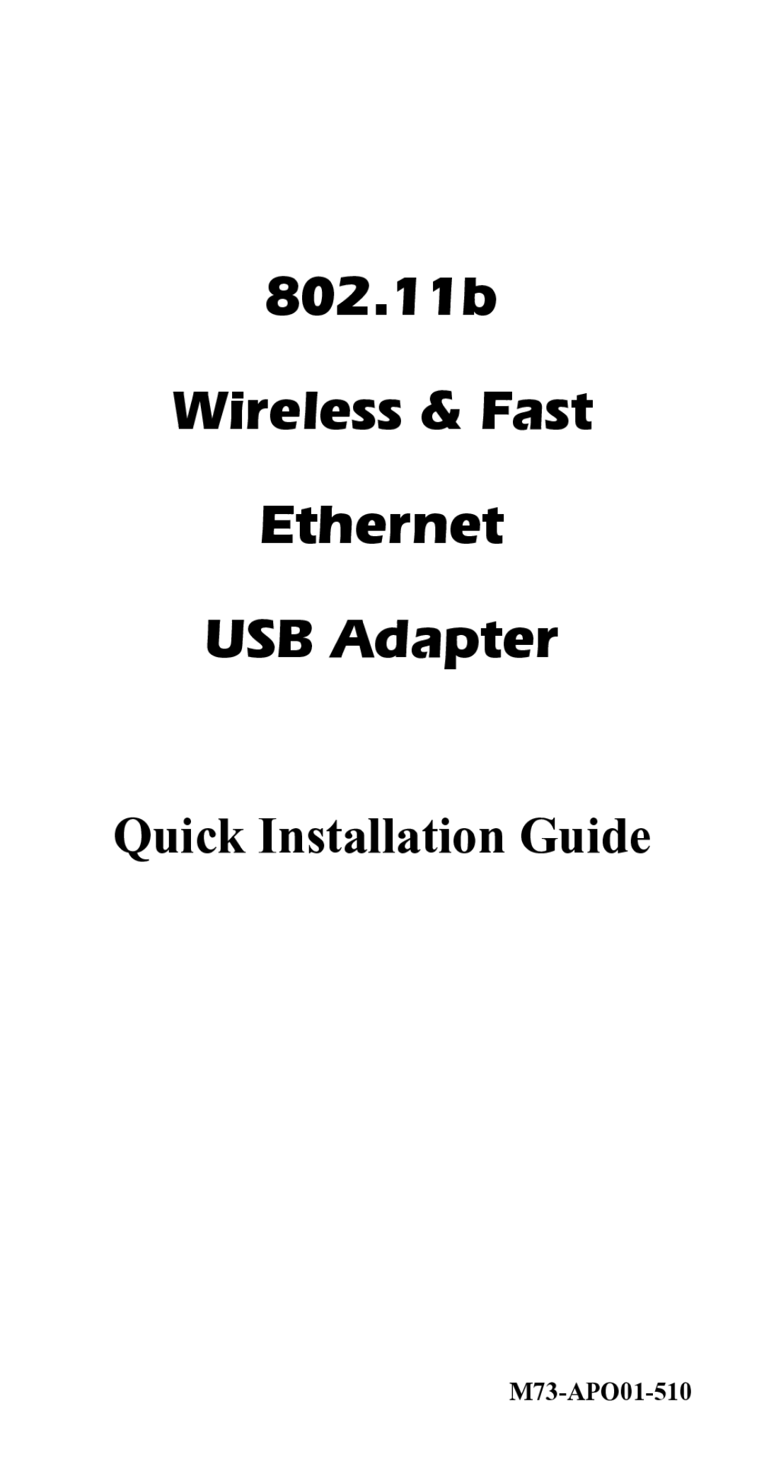 Abocom WUE1500 manual 802.11b Wireless & Fast Ethernet USB Adapter 