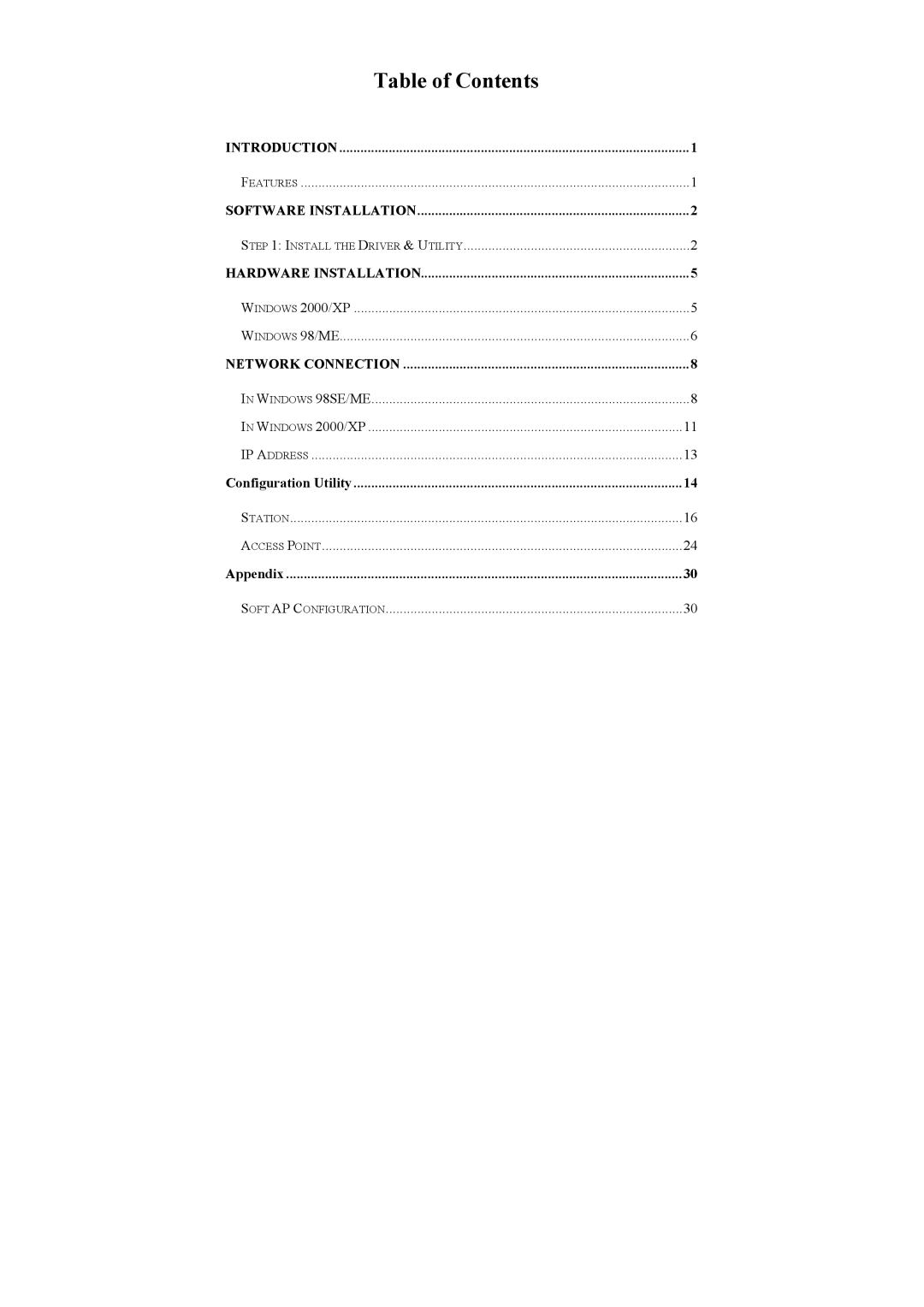 Abocom WUG2660 user manual Table of Contents 