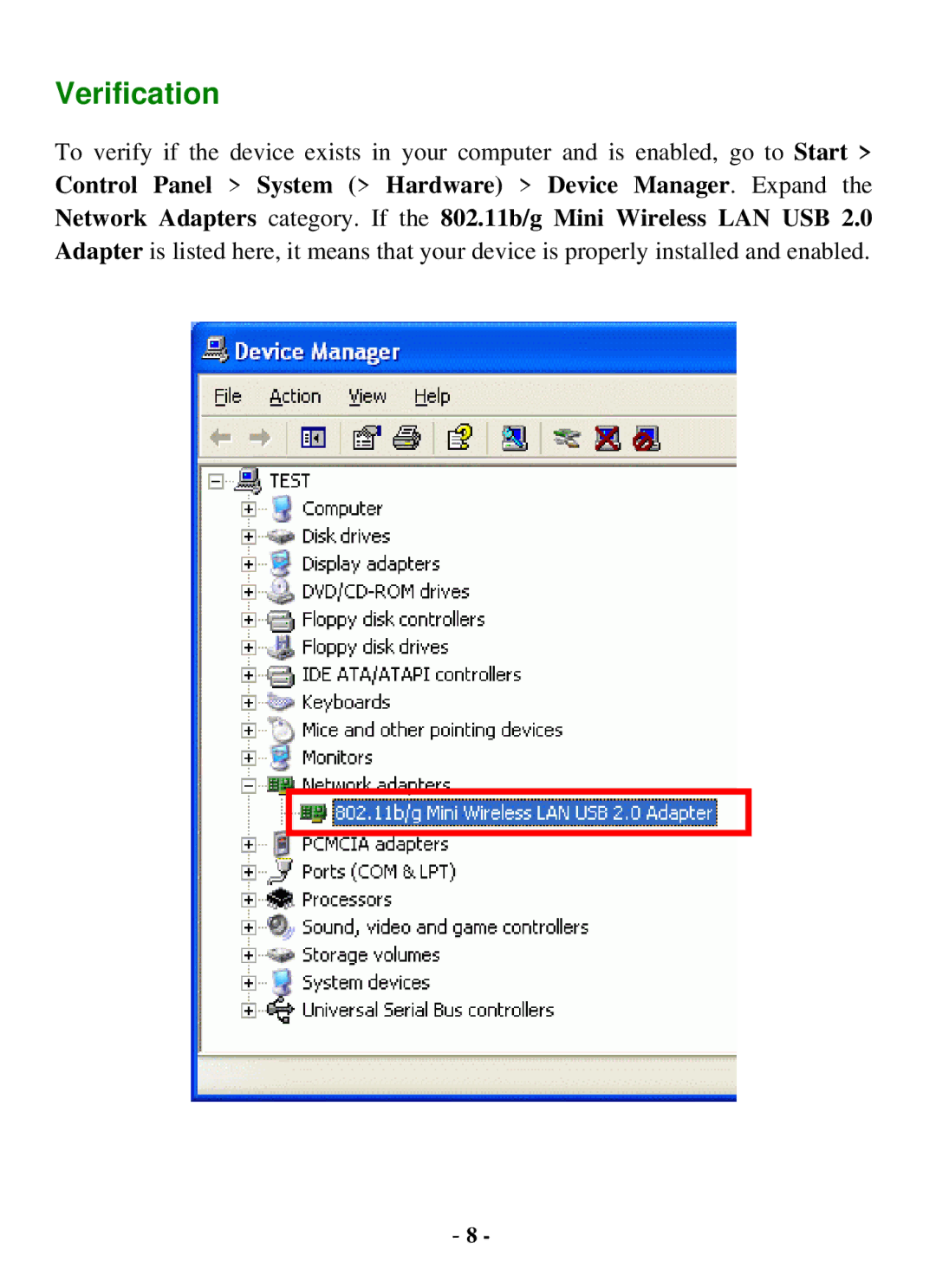 Abocom WUG2700 user manual Verification 