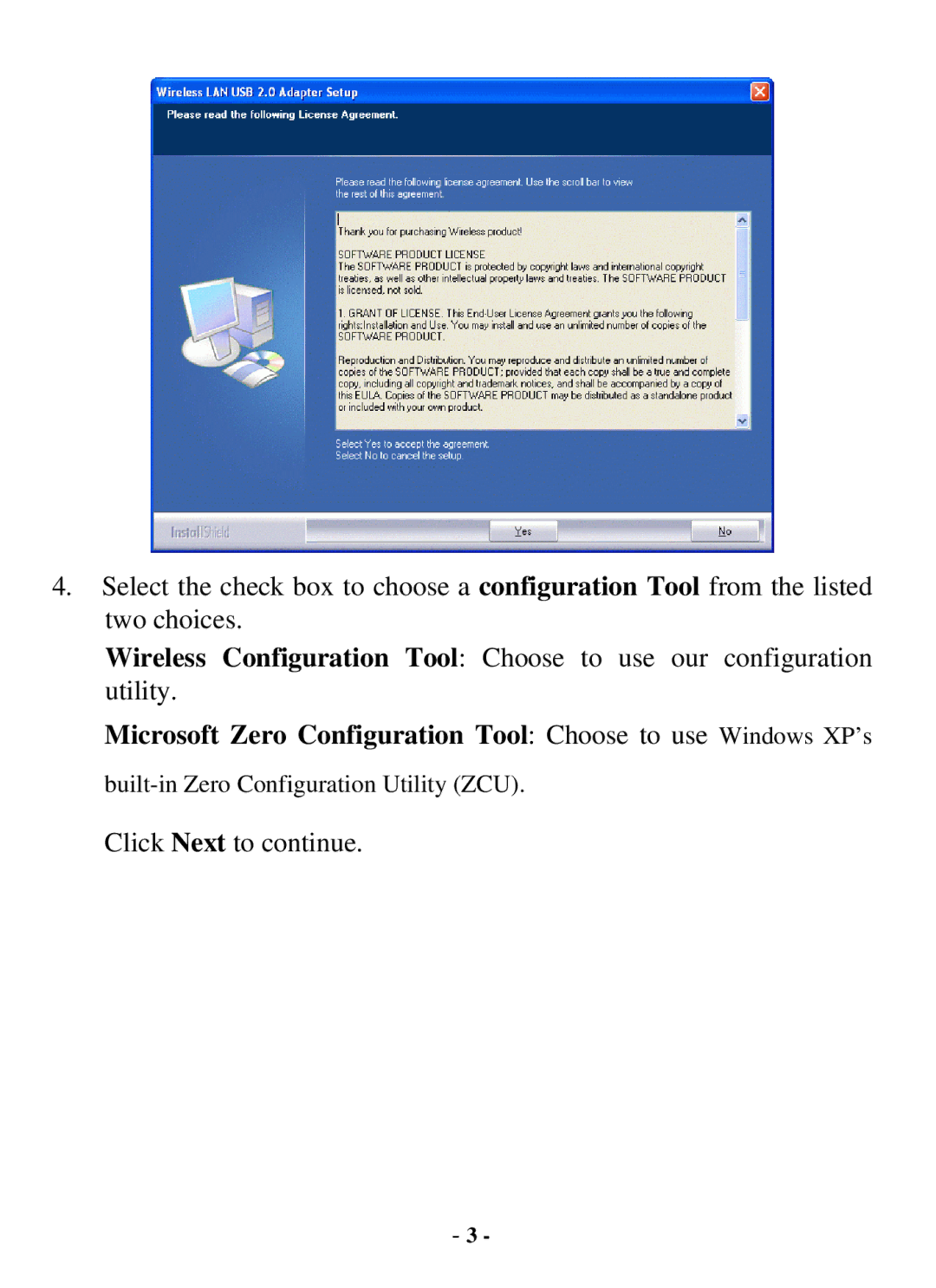 Abocom WUG2700 user manual Microsoft Zero Configuration Tool Choose to use Windows XP’s 