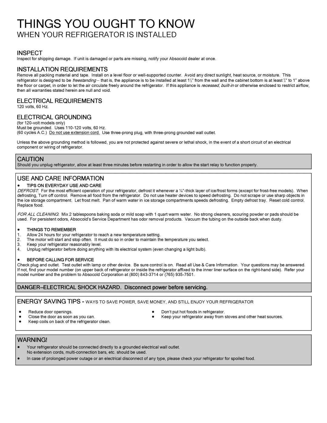 Absocold Corp ARD241 warranty Things YOU Ought to Know 