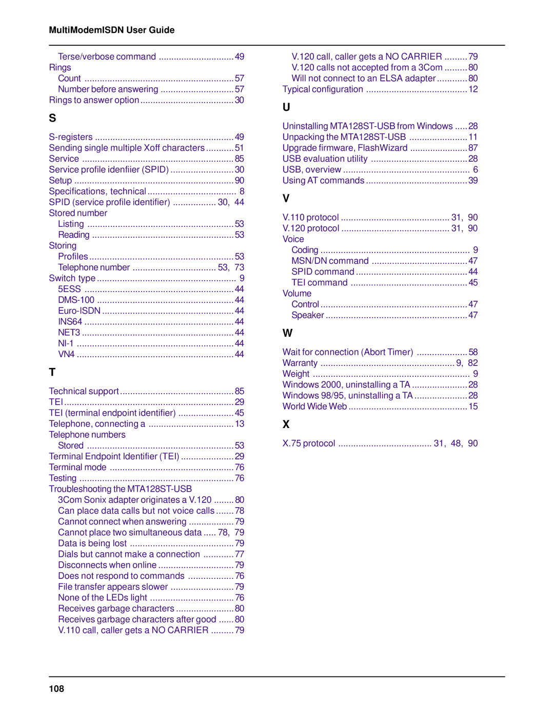 AC International MTA128ST-USB manual Rings, 108 