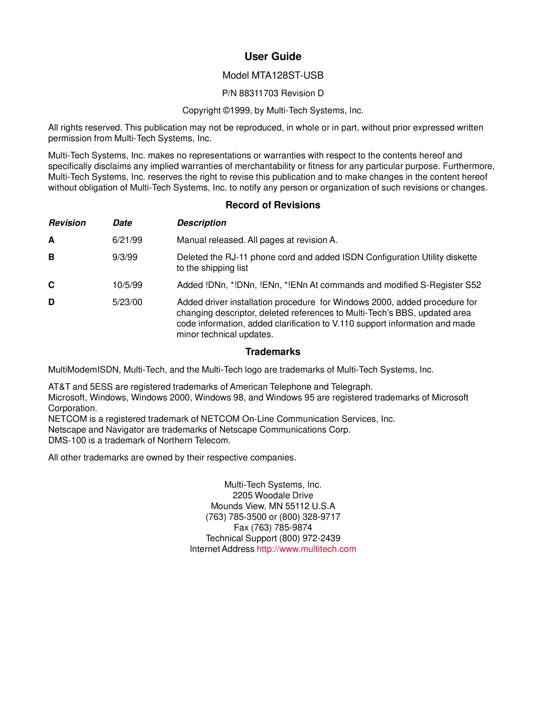 AC International MTA128ST-USB manual User Guide 