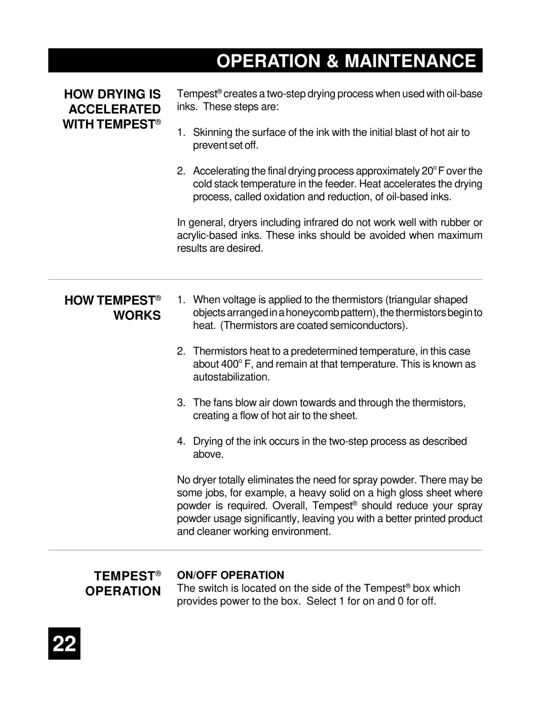 Accel 3302 manual HOW Tempest Works, Operation 