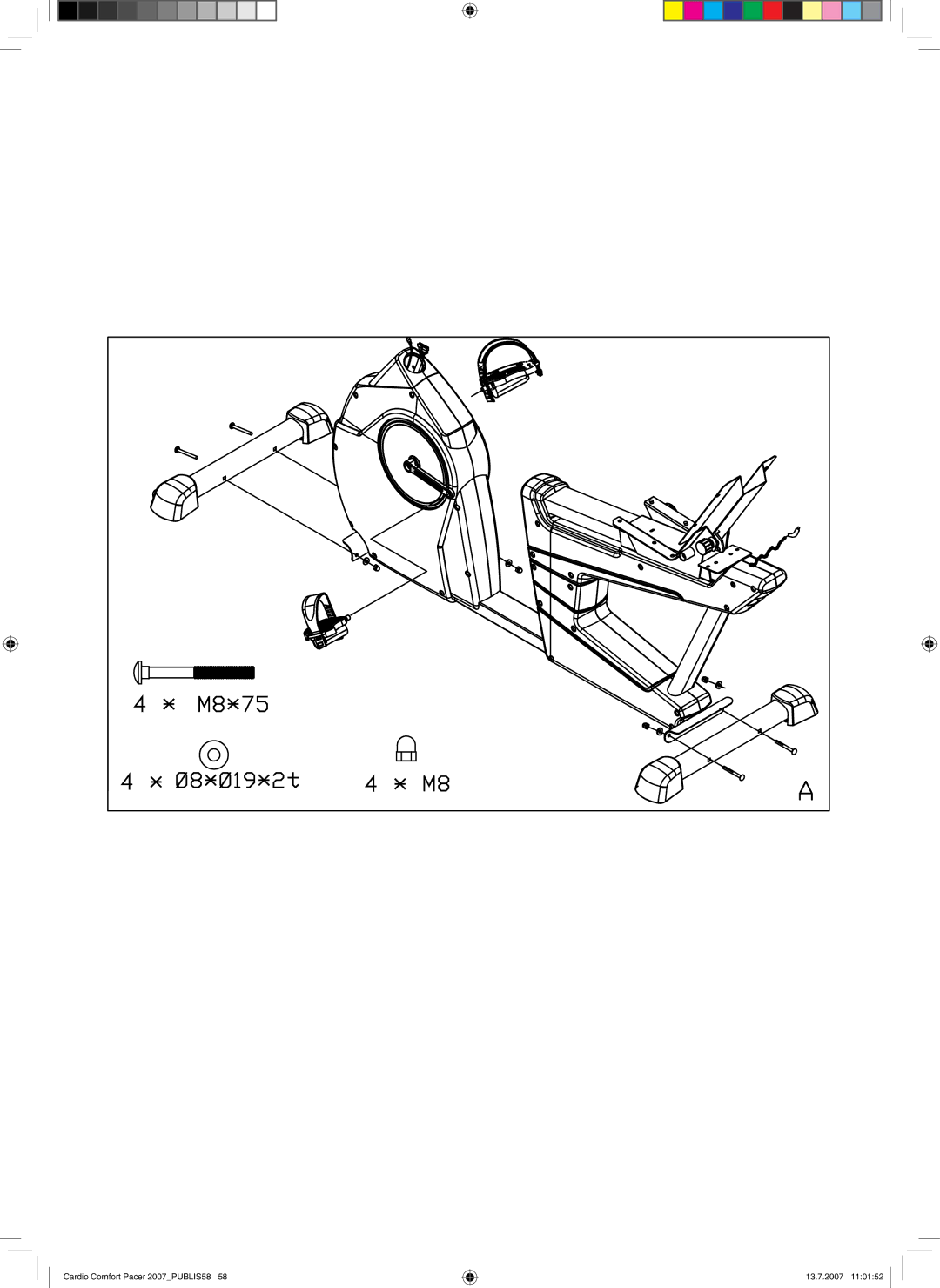 Accell Cardio Comfort Pacer owner manual M8*75 Ø8*Ø19*2t 