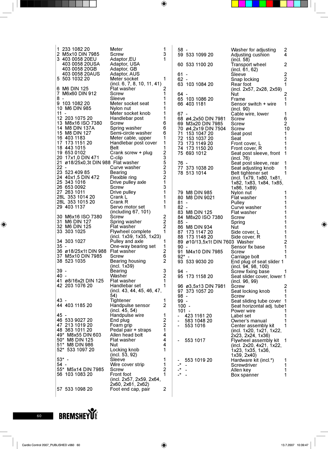 Accell owner manual Cardio Control 2007PUBLISHED v060 13.7.2007 