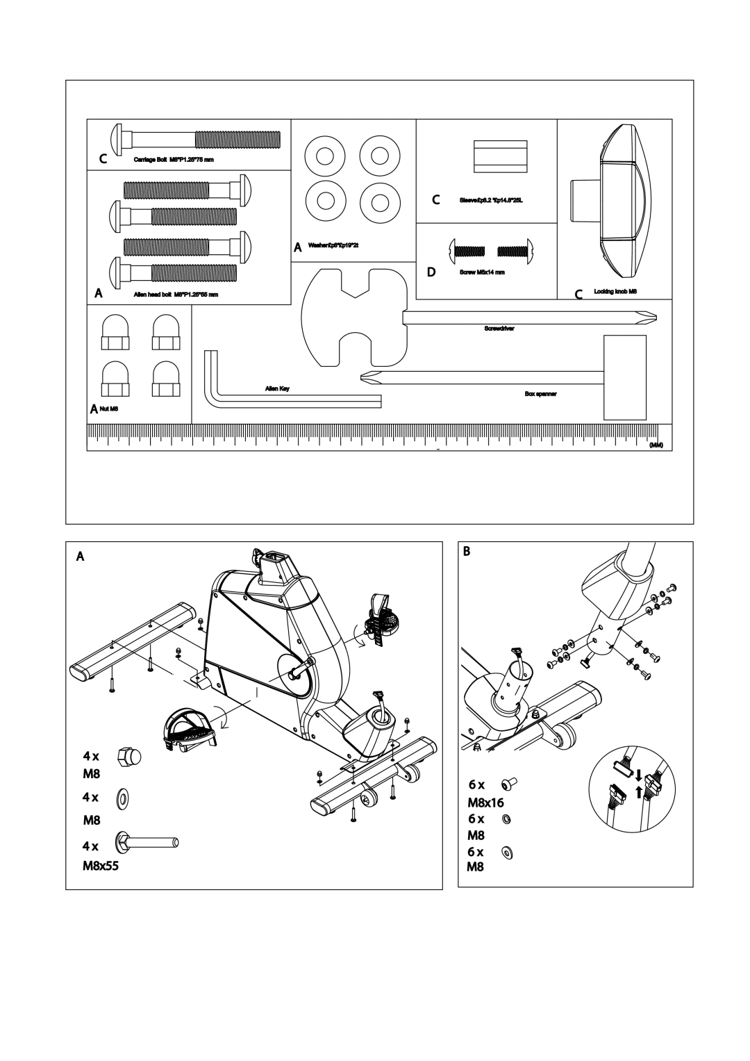 Accell CARDIO PACER owner manual M8x16 