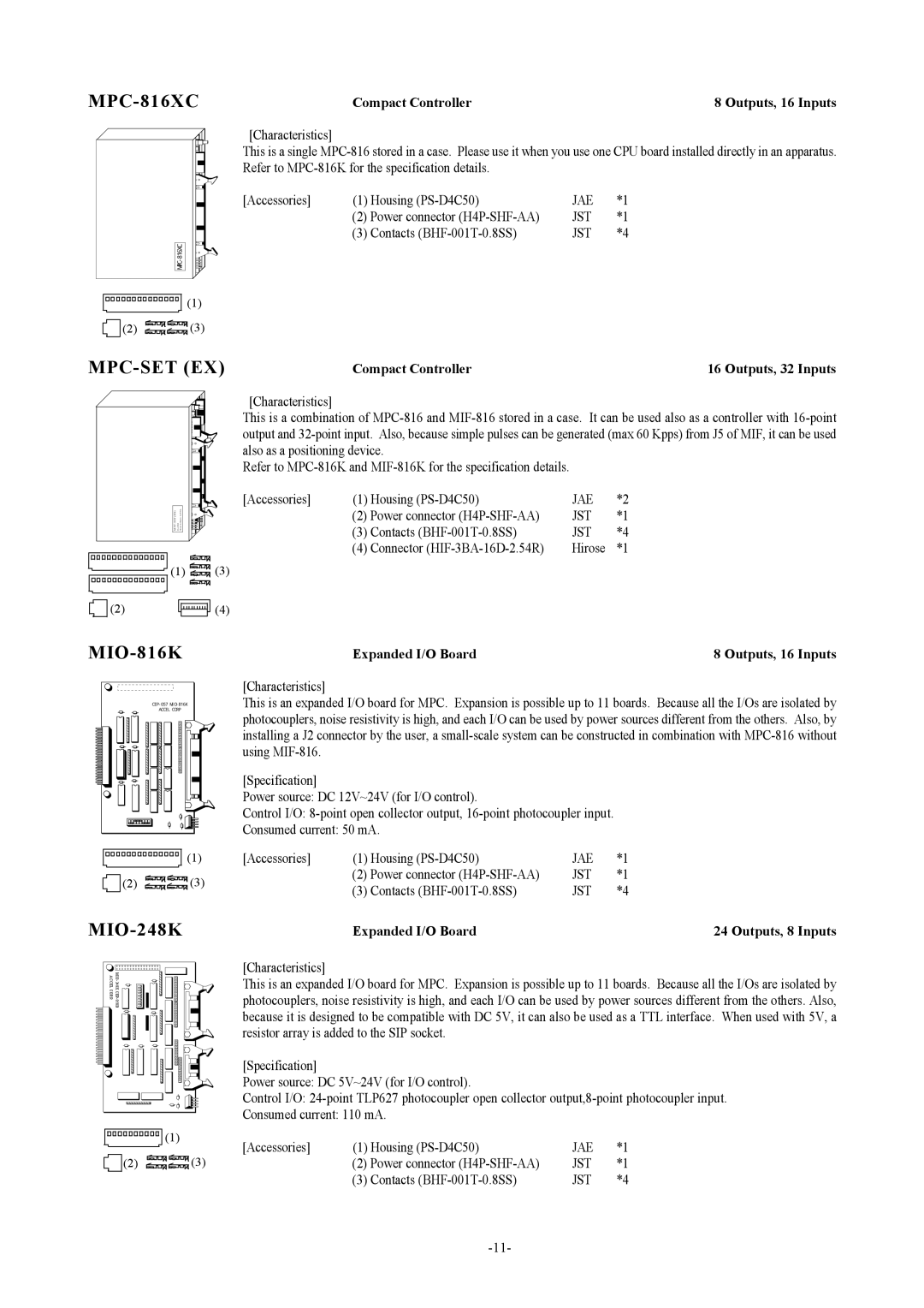 Accell MPC-LNK, MPC-816 Series, MPC series, MPC-68K Series manual MPC-816XC, Mpc-Set Ex, MIO-816K, MIO-248K 