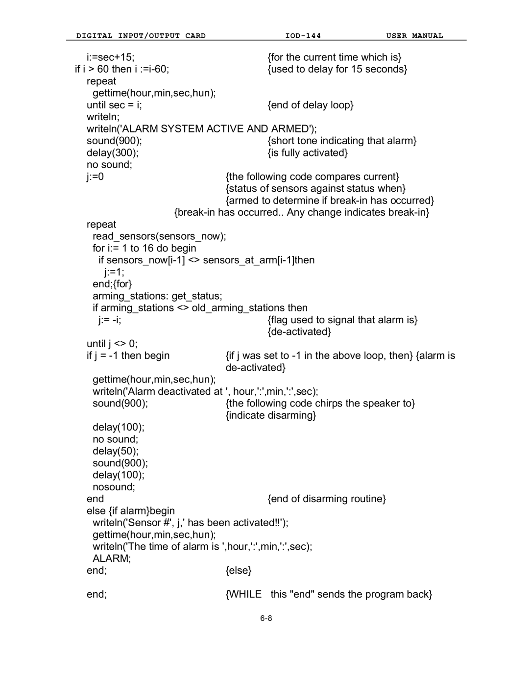 Access IOD-144 user manual Alarm 