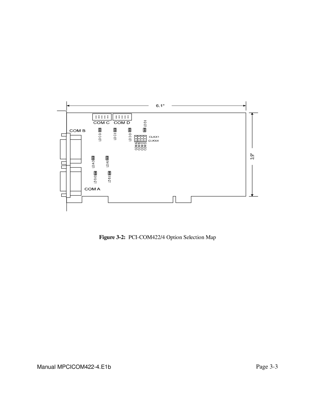 Access user manual 2PCI-COM422/4 Option Selection Map 