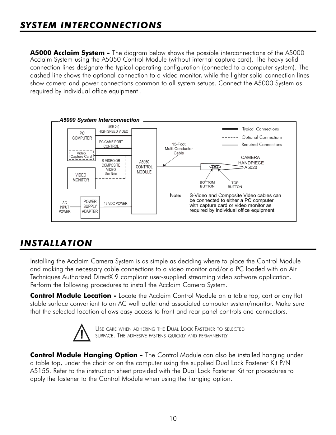 Acclaim Lighting A5000 manual System Interconnections, Installation 