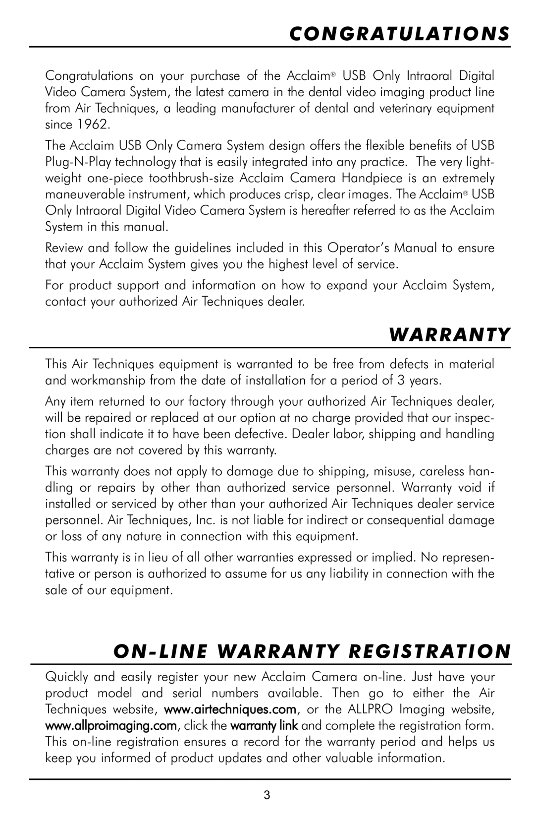 Acclaim Lighting ISO13405, ISO 9001 manual Congratulations, ON-LINE Warranty Registration 