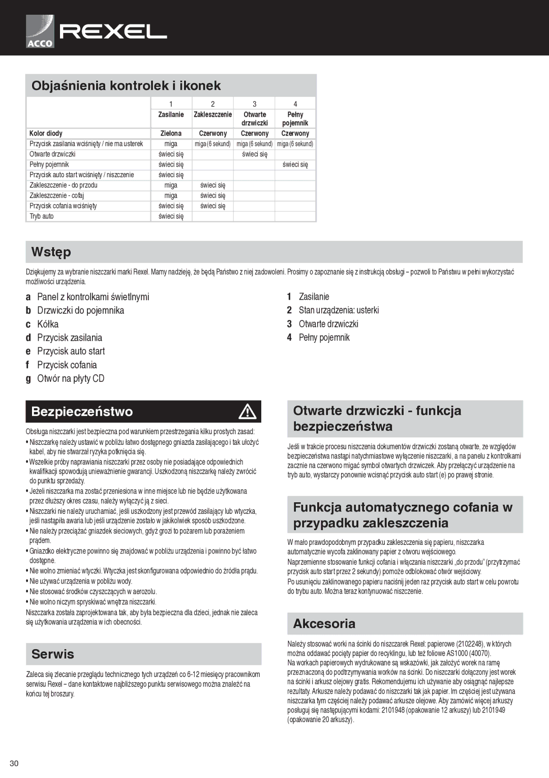 ACCO Brands RLS28, RLSM9, RLX20, RLM11 instruction manual Bezpieczeństwom 