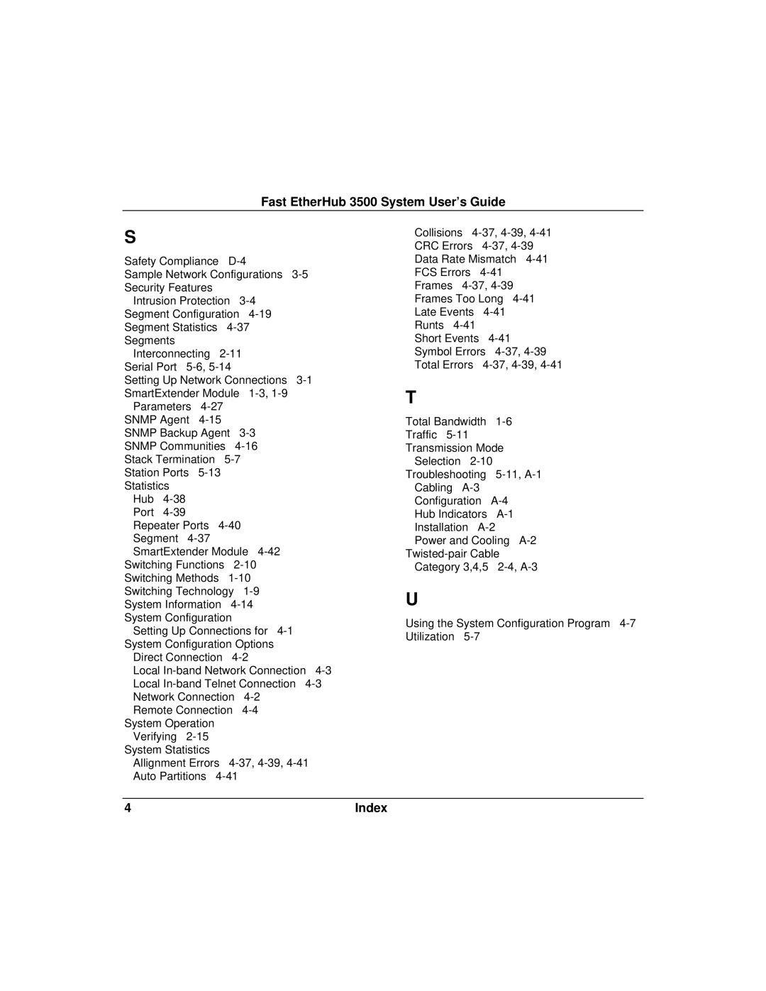 Accton Technology 12i, 12mi SNMP manual Fast EtherHub 3500 System User’s Guide 