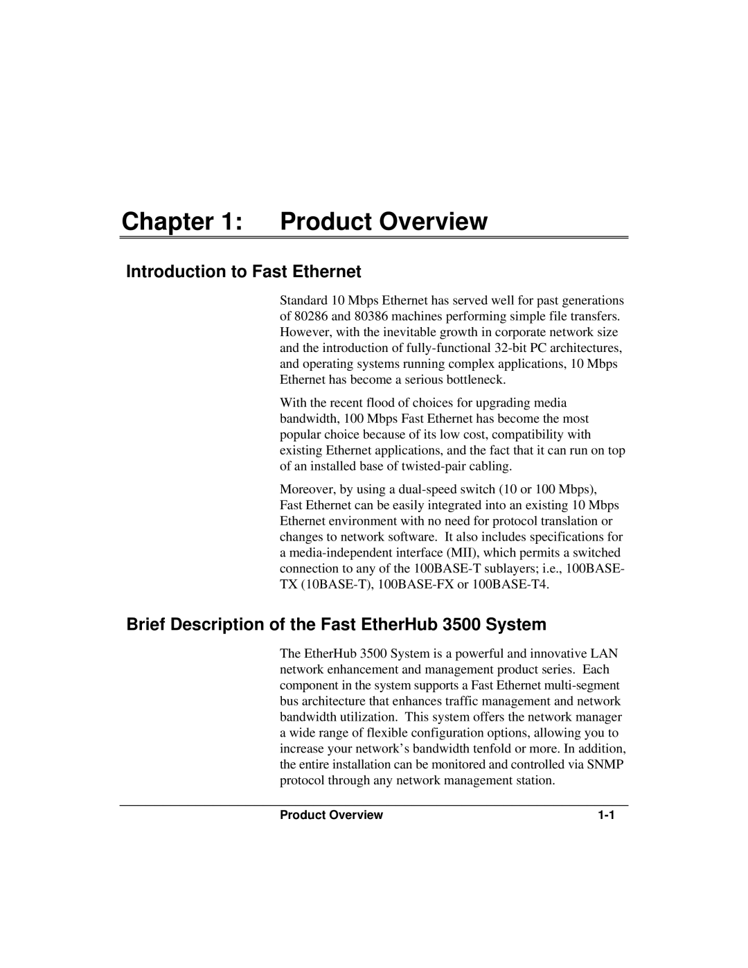 Accton Technology 12mi SNMP, 12i manual Product Overview, Introduction to Fast Ethernet 