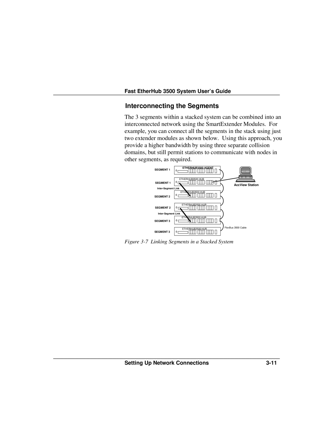 Accton Technology 12i, 12mi SNMP manual Interconnecting the Segments, Linking Segments in a Stacked System 