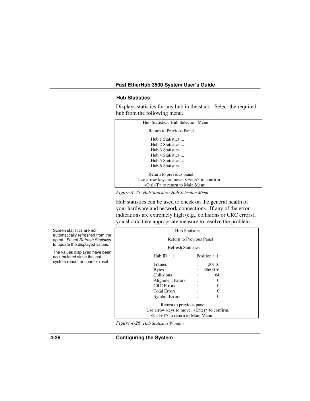 Accton Technology 12i, 12mi SNMP manual Fast EtherHub 3500 System User’s Guide Hub Statistics 