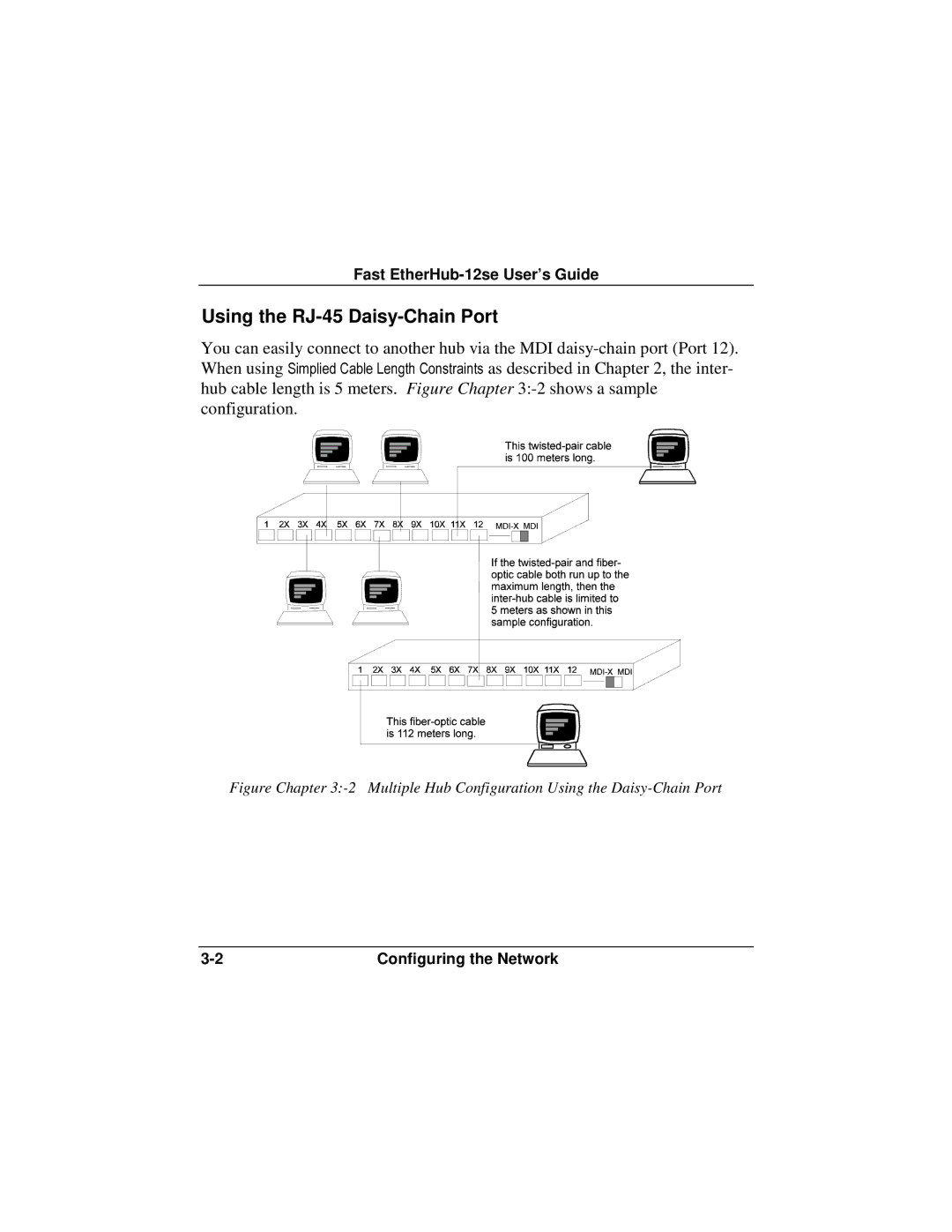 Accton Technology 12se manual Using the RJ-45 Daisy-Chain Port 