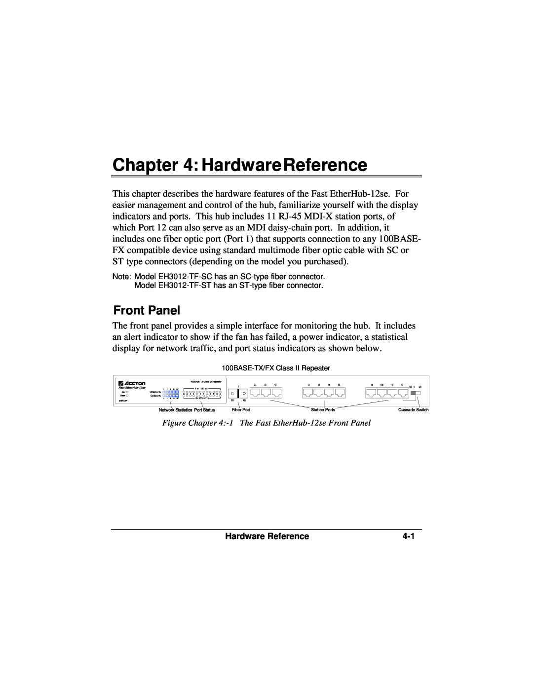 Accton Technology 12se manual HardwareReference, Front Panel 