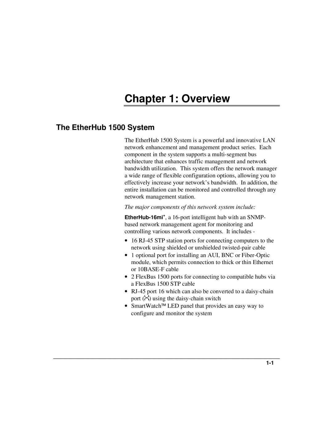 Accton Technology manual Overview, EtherHub 1500 System 