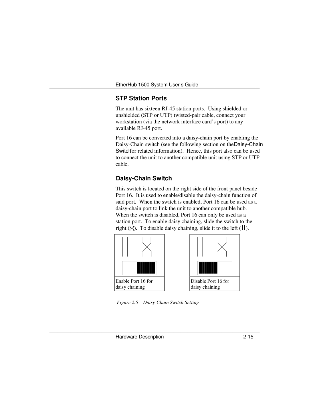 Accton Technology 1500 manual STP Station Ports, Daisy-Chain Switch 