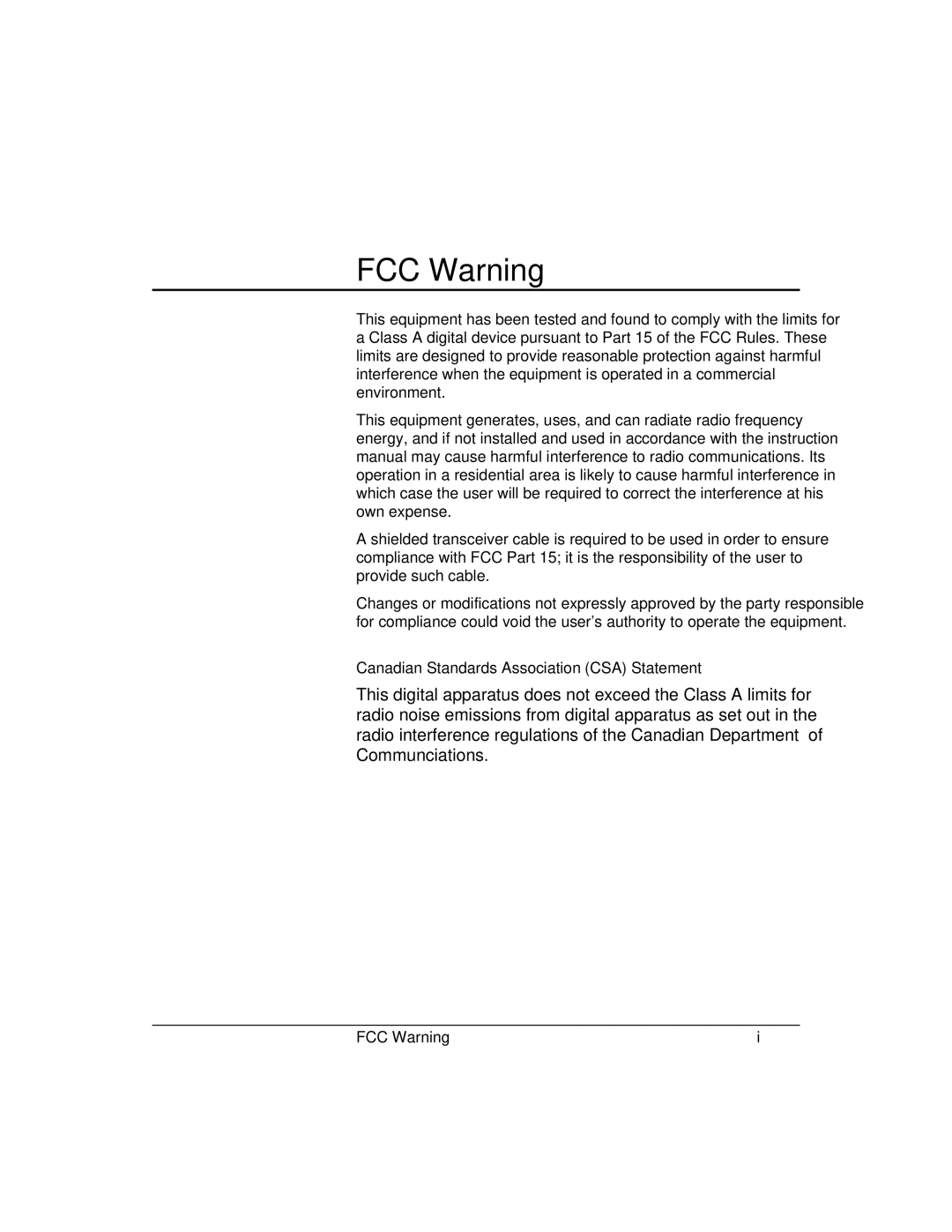 Accton Technology 1500 manual FCC Warning 