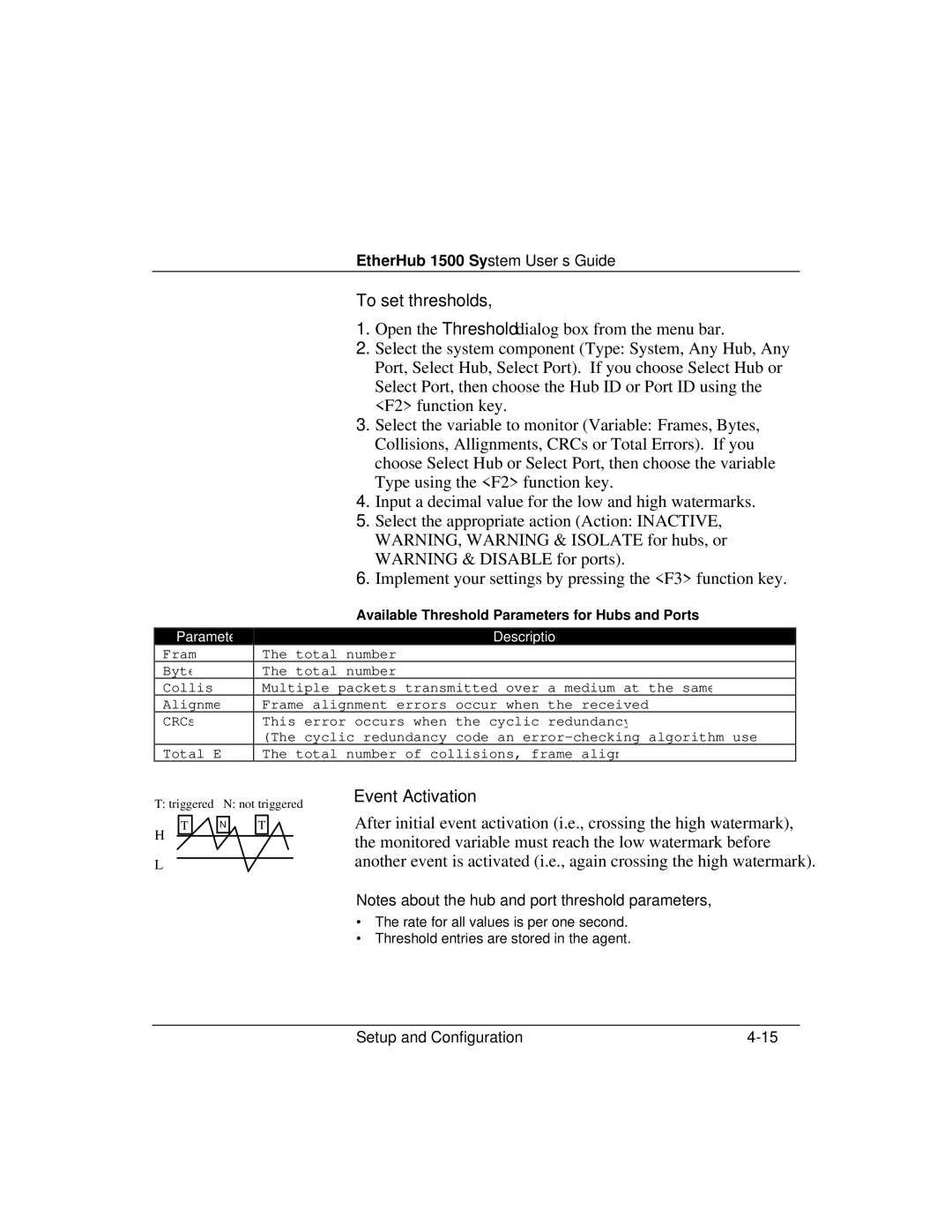 Accton Technology 1500 manual To set thresholds 