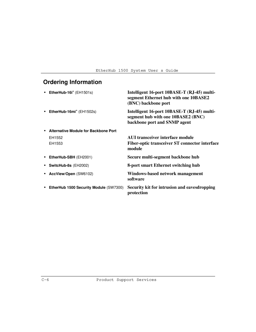 Accton Technology 1500 manual Ordering Information 