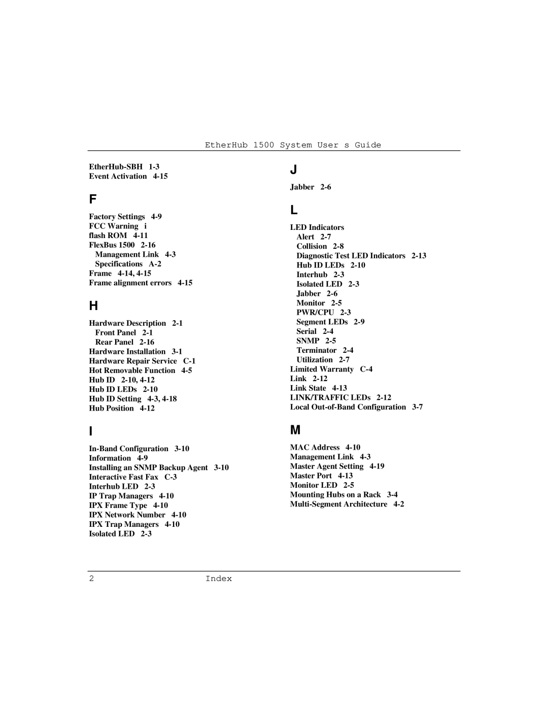 Accton Technology 1500 manual Index 