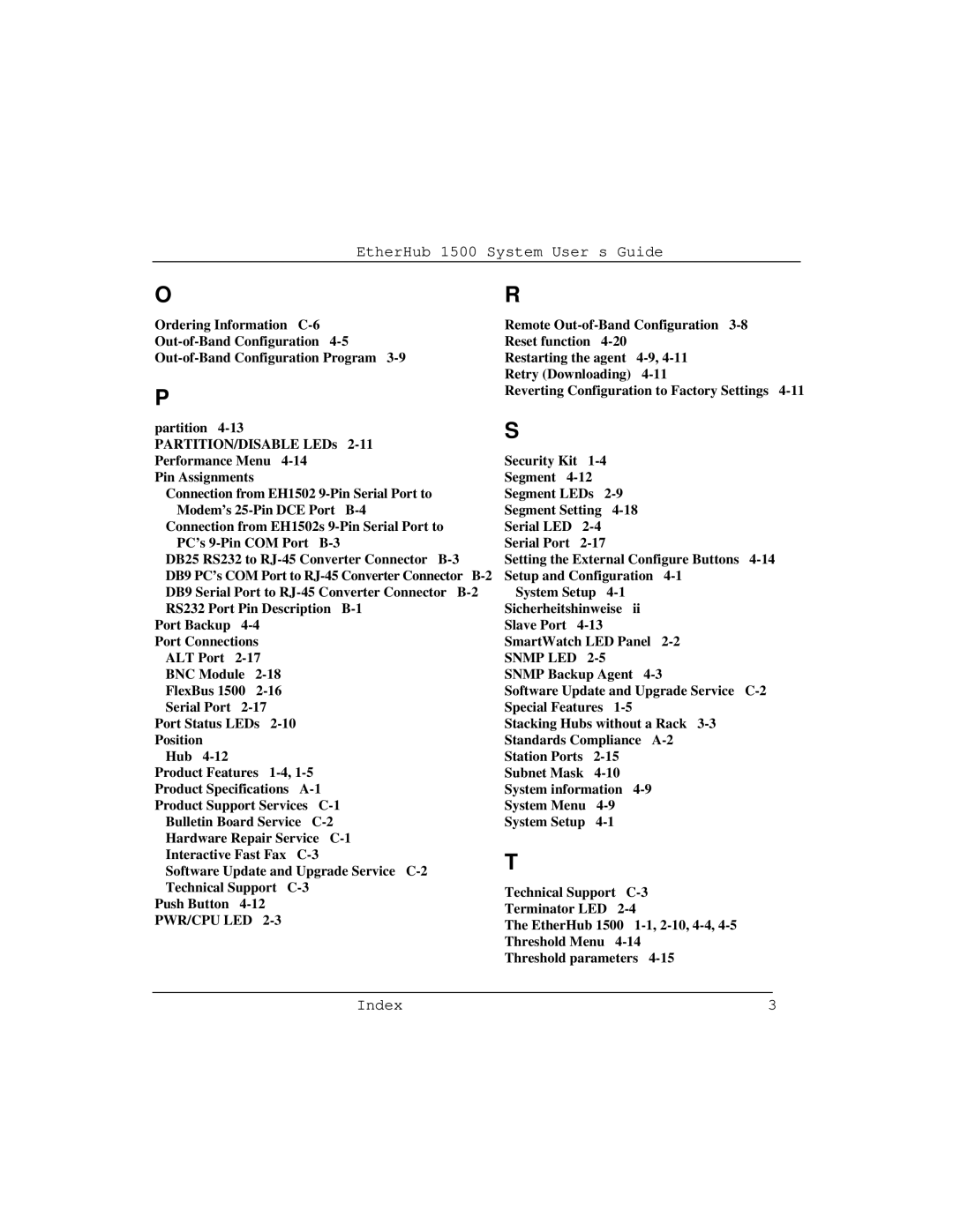 Accton Technology 1500 manual Index 