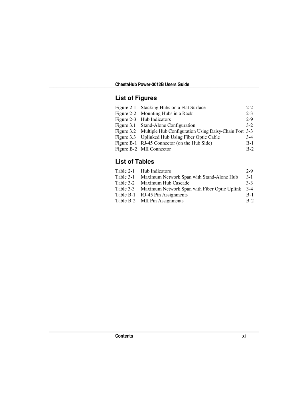 Accton Technology 3012B manual List of Figures, List of Tables 