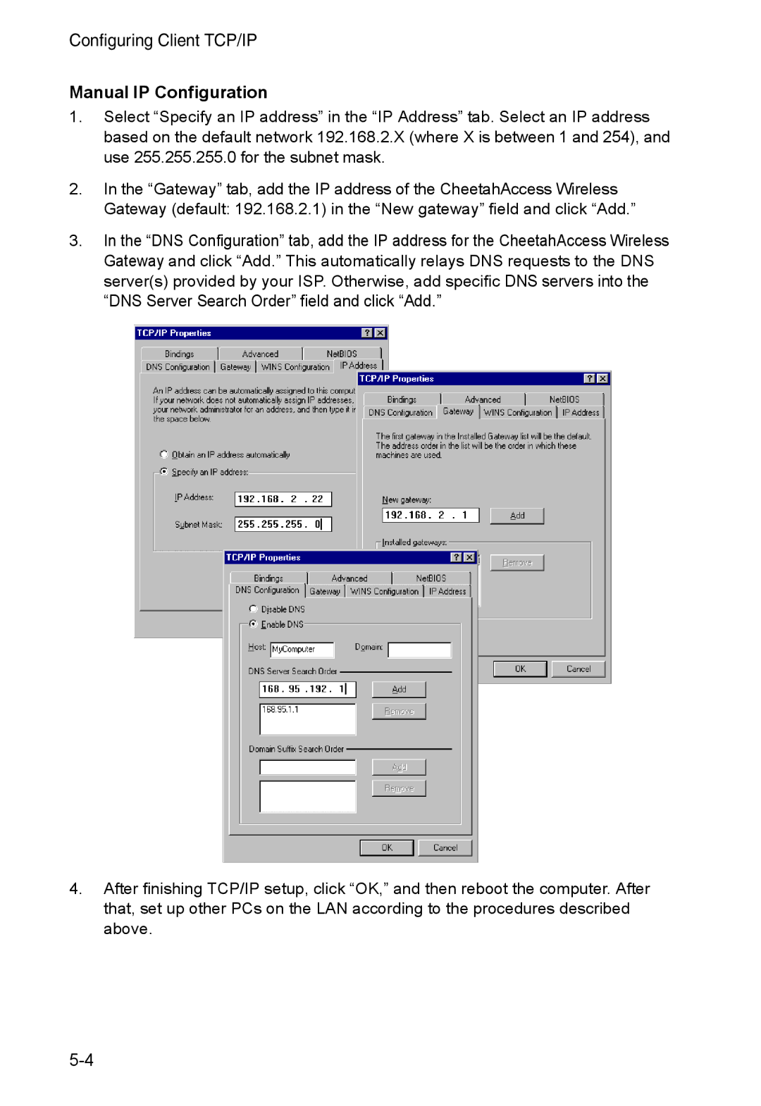 Accton Technology AC-IG2004W manual Manual IP Configuration 