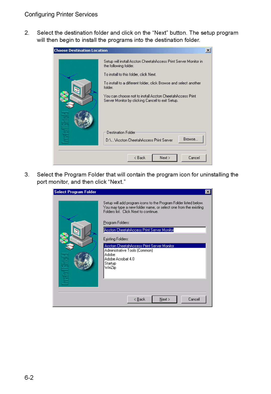 Accton Technology AC-IG2004W manual Configuring Printer Services 