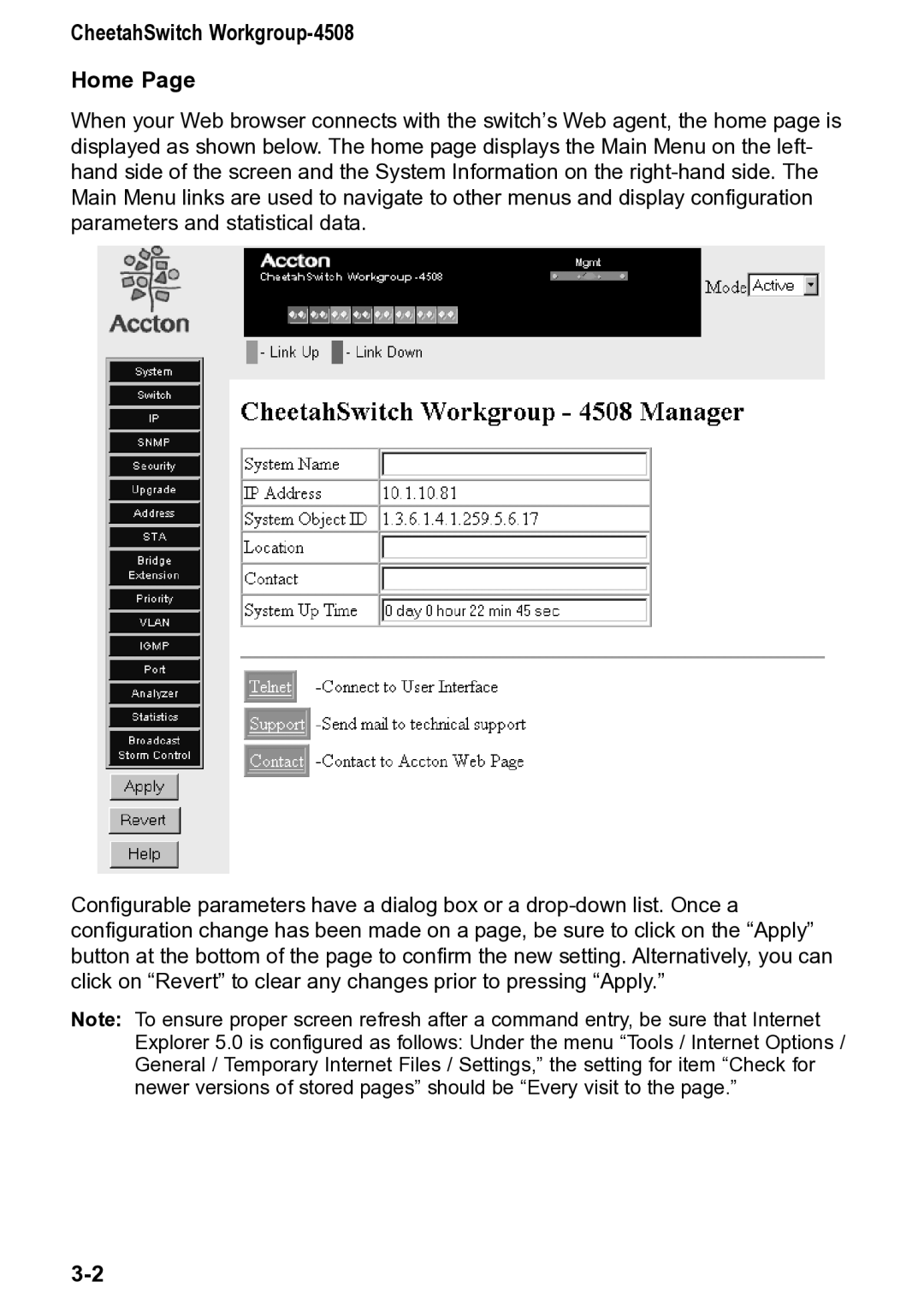 Accton Technology manual CheetahSwitch Workgroup-4508 Home 