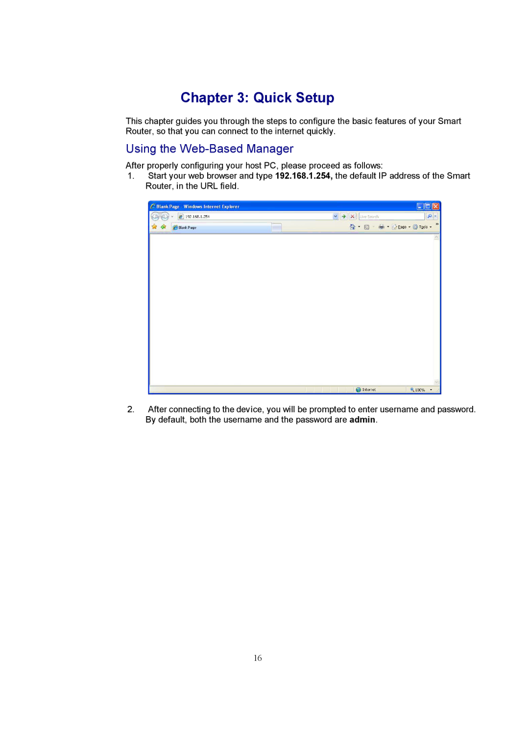 Accton Technology EC3805 manual Quick Setup, Using the Web-Based Manager 