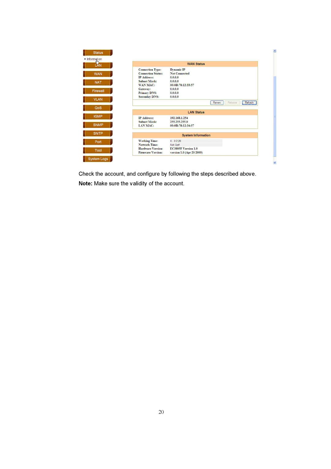 Accton Technology EC3805 manual 