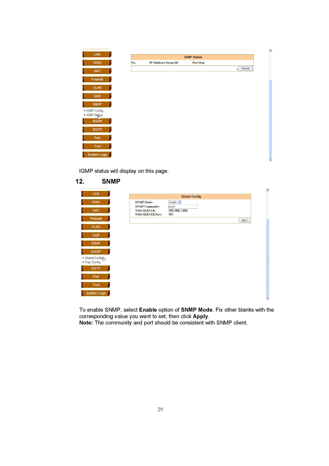 Accton Technology EC3805 manual Snmp 